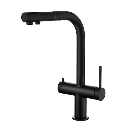 Kibi Circular 2-in-1 Water Filter Kitchen Pull Out Faucet- Matte Black KFF502MB